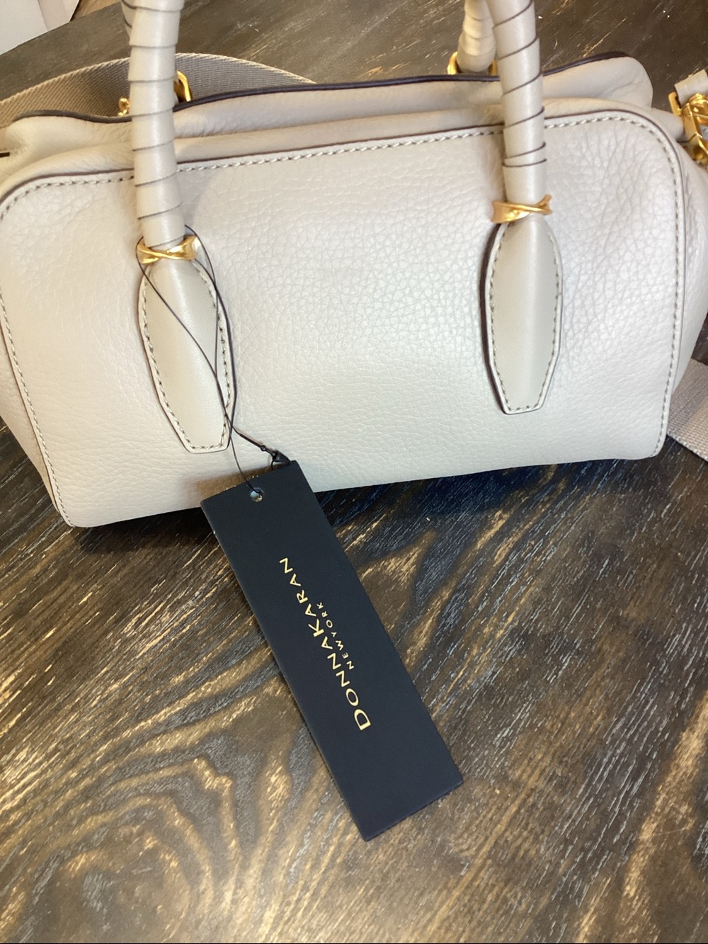 Donna Karan Chantilly Leather Mini Satchel Bag with Chain Charms - Picture 5 of 13